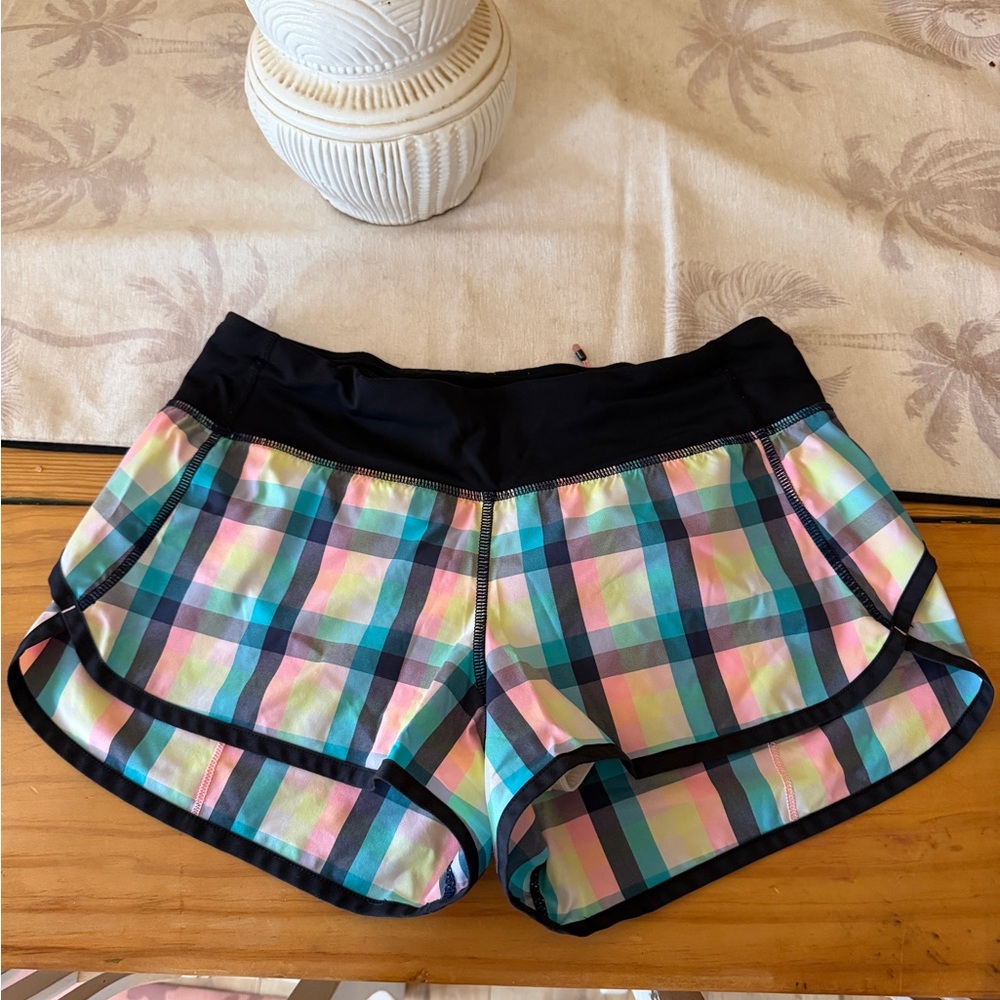 lululemon athletica Multicolor Plaid Athletic Shorts